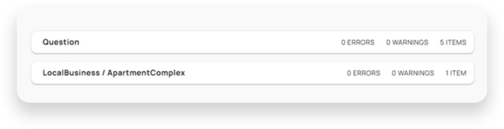 A screenshot showing that a RentCafe website has schema markup